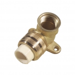 Колено 90° КВ/РВ металл/пластик ХПВХ  с креплением